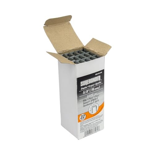 Surebonder 300-58-5M Narrow Crown 22 Gauge Upholstery Staples for Surebonder Model 9615A Pneumatic Stapler - 5/8" Length, 3/8" Crown Width - 5000 Count - Image 2
