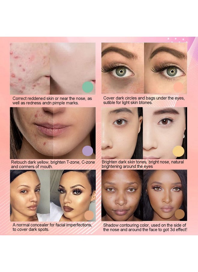 YEPYEPGO - Color Corrector Palette 6 In 1 Concealer Contour Palette Color Corrector For Dark Circlesredness Brighten Cream Concealer Color Correcting Palette Full Coverage Concealer Make Up Kit(01) - Image 1