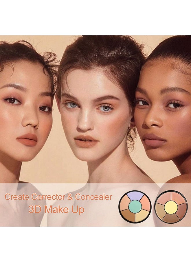 YEPYEPGO - Color Corrector Palette 6 In 1 Concealer Contour Palette Color Corrector For Dark Circlesredness Brighten Cream Concealer Color Correcting Palette Full Coverage Concealer Make Up Kit(01) - Image 1