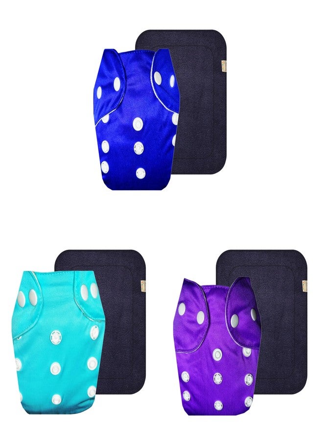 حفاضات قماشية دمبلدو لايت مع حشوة سوداء (عبوة من 3 قطع) | مضادة للحساسية | قابلة لإعادة الاستخدام والغسل | أزرار كبس قابلة للتعديل | مثالية لفصل الصيف الهندي | من 3 أشهر إلى سنتين | مناسبة للجنسين - Image 1