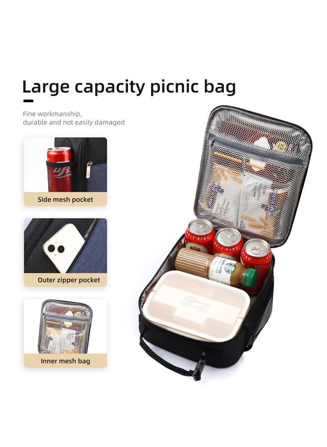 Lovoeo Lunch box Lunch bag for men women Insulated Lunchbox Lunch bags for Work Picnic Travel (Thicken navy blue) - Image 4