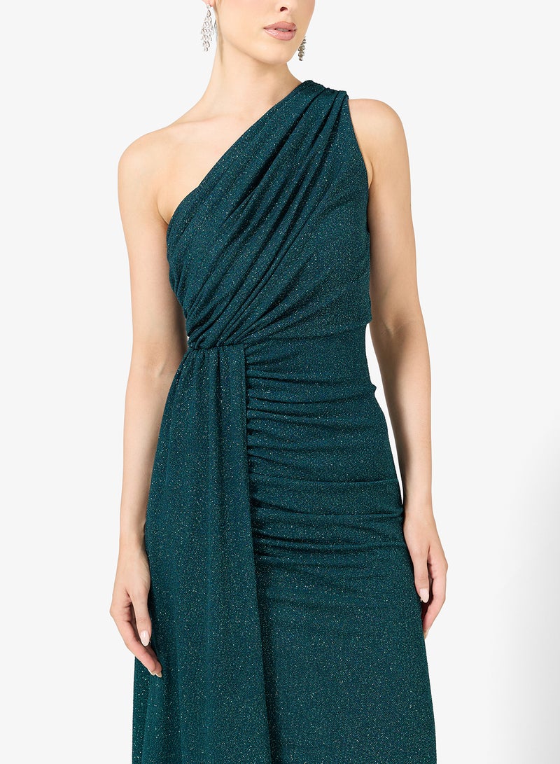 ايلا ليمتد اديشن فستان كتف واحد لامع بفتحة - Image 3