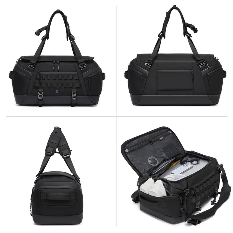 OZUKO حقيبة ظهر دفل كبيرة السعة للسفر لعطلة نهاية الأسبوع والاستخدام اليومي بتصميم متعدد الأغراض، سوداء، 9903 - Image 5