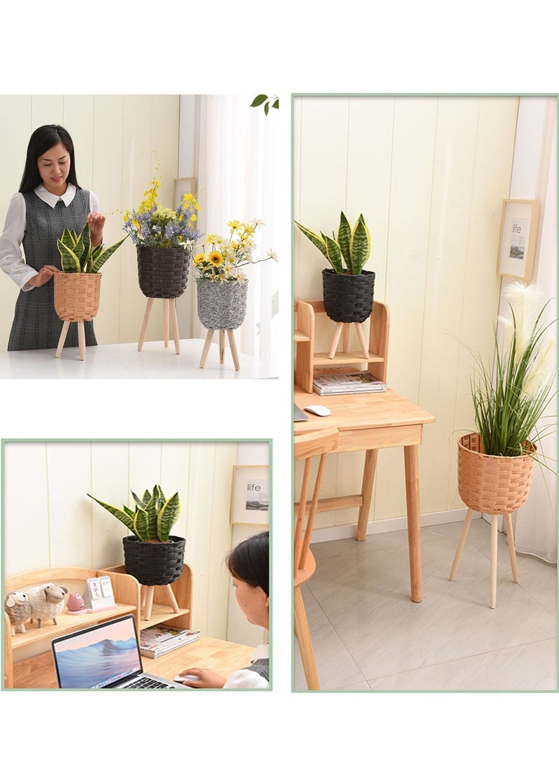 Generic FFD Flower Pot Flower Basket Free Standin Wooden Stand with Flower Basket 3pcs Set  - Image 4