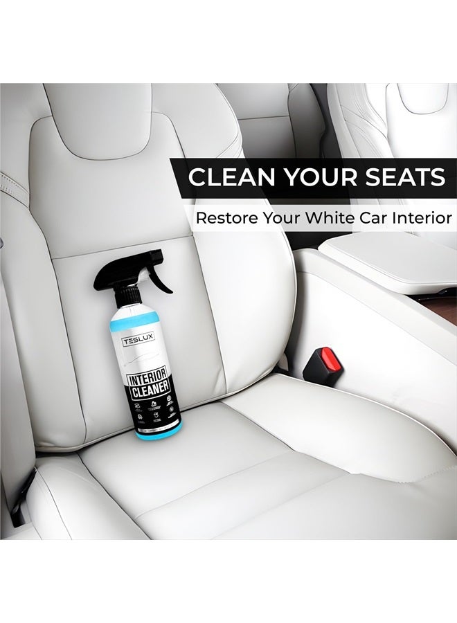 Teslux Interior Cleaner For Tesla White & Black Vegan Leather - Stain Remover - Solution for Complete Interior Cleaning - Ideal for Seats, Doors, Console, Dash - Accessories For Tesla Model 3, Y, S, X - Image 3