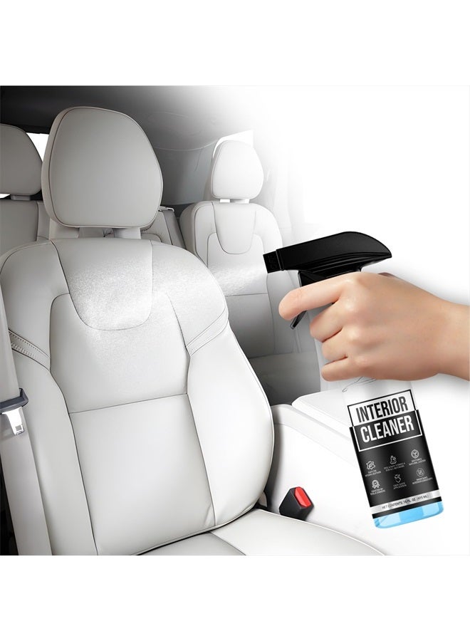 Teslux Interior Cleaner For Tesla White & Black Vegan Leather - Stain Remover - Solution for Complete Interior Cleaning - Ideal for Seats, Doors, Console, Dash - Accessories For Tesla Model 3, Y, S, X - Image 2