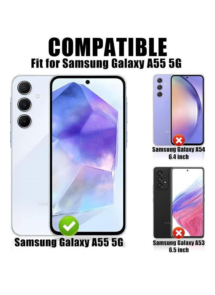 Generic - Samsung Galaxy A55 Screen Protector with Camera Lens Protector, Fingerprint Unlock Support,Touch Sensitive, Bubble Free 9H Hardness Anti-Scratch Screen Protector for Samsung A55 5G (3+3 Pack) - Image 1