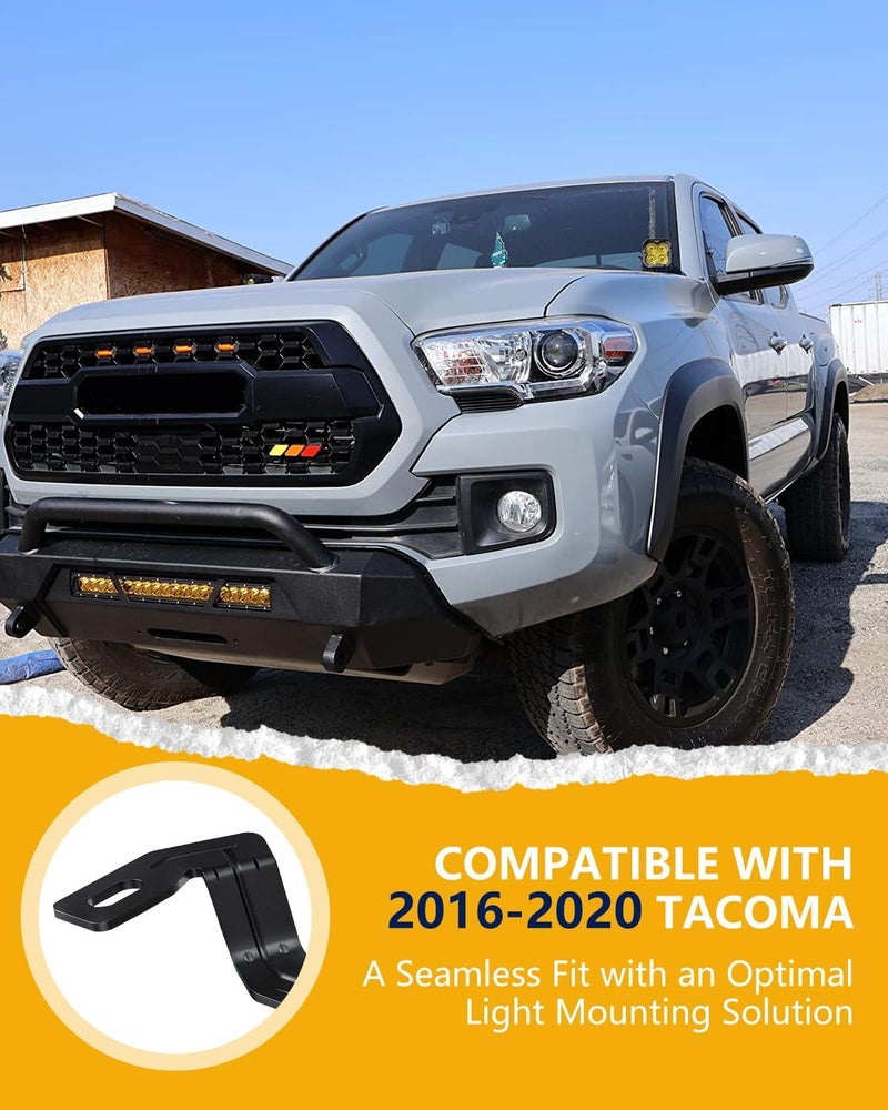 NORTHYUN Tacoma Ditch Light Bracket Hood Mount LED Pod Mounting Brackets Compatible with Toyota Tacoma 2016-2020 for Auxiliary Pod Work Lights - Image 5