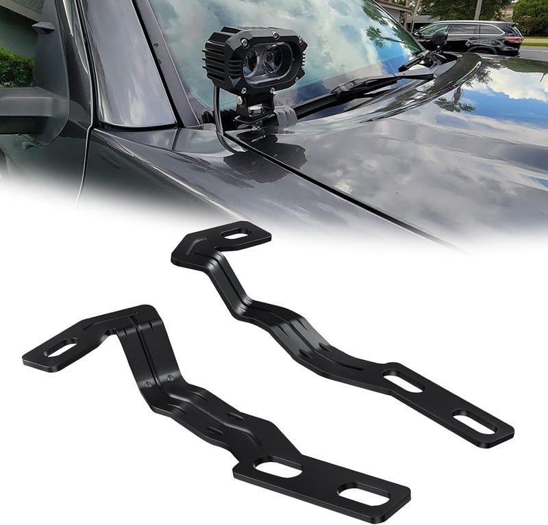 NORTHYUN Tacoma Ditch Light Bracket Hood Mount LED Pod Mounting Brackets Compatible with Toyota Tacoma 2016-2020 for Auxiliary Pod Work Lights - Image 1
