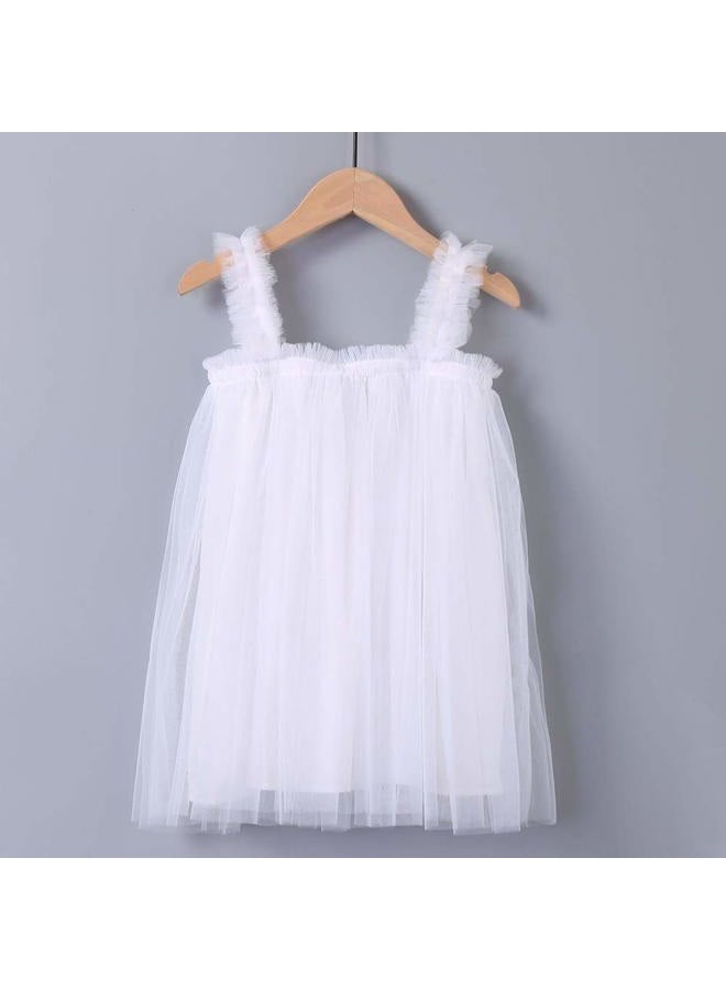 BGFKS Layered Tulle Tutu Dress for Toddler Girls,Baby Girl Rainbow Tutu Princess Skirt Set with Flower Headband., White, 9 Months - Image 2
