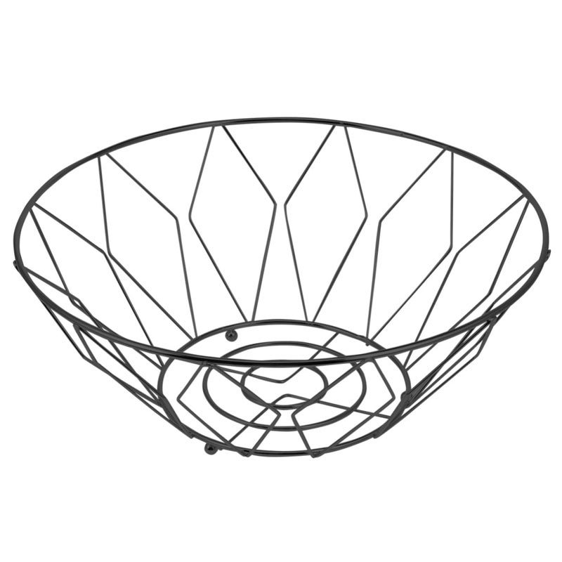 Black Wrought Iron Fruit Basket Kitchen Produce Organizer Counter Storage Rack - Image 2