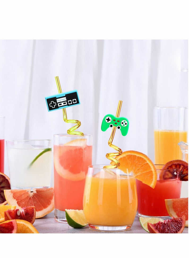 KASTWAVE 24 Video Game Party Favors Game Controller Drinking Straws Goodie Gifts for Kids Gamer Birthday Party Supplies, Game On Party Supplies - Image 2