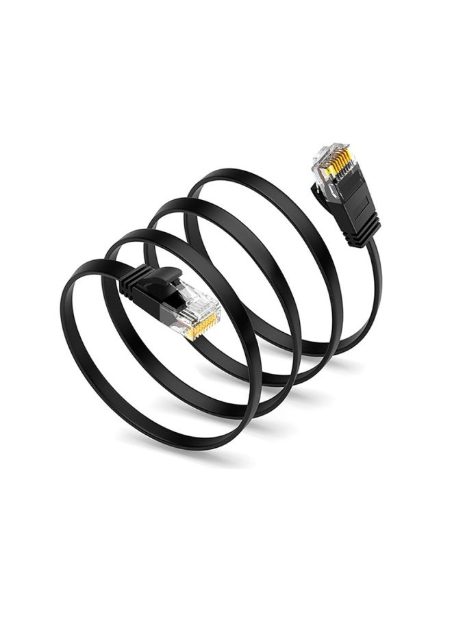 Generic Manufacturers Produce Gigabit Network Cable Flat Line Six Types Of Network Cable Flat Line Network Cable Finished Jumper Network Cable 0.5 M-30-Color:Black-Line Length:5.0 M  - Image 2