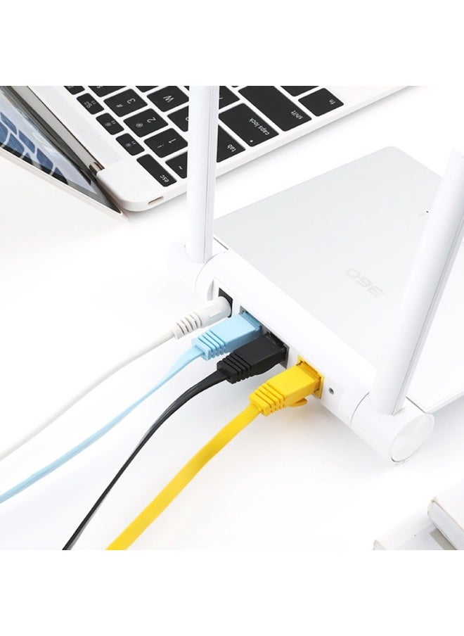 Generic Manufacturers Produce Gigabit Network Cable Flat Line Six Types Of Network Cable Flat Line Network Cable Finished Jumper Network Cable 0.5 M-30-Color:Black-Line Length:5.0 M  - Image 3