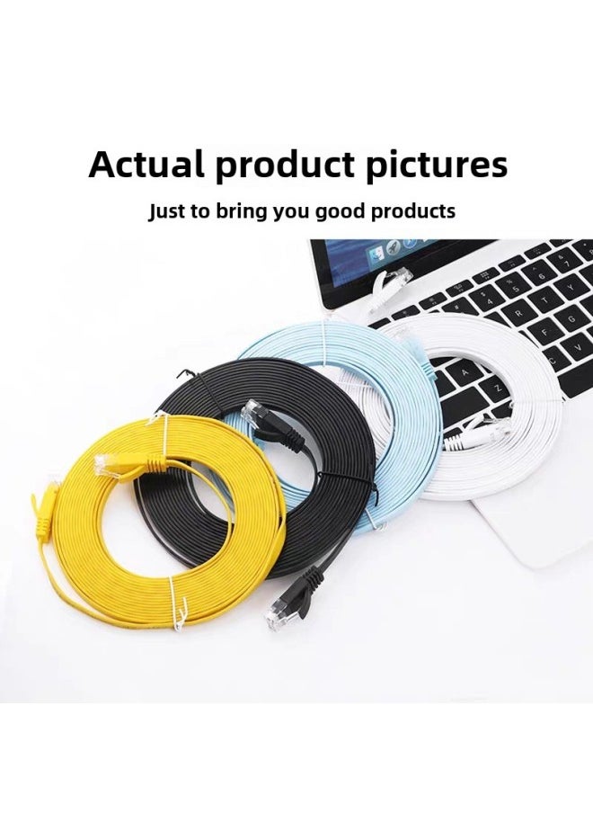 Generic Manufacturers Produce Gigabit Network Cable Flat Line Six Types Of Network Cable Flat Line Network Cable Finished Jumper Network Cable 0.5 M-30-Color:Black-Line Length:5.0 M  - Image 5