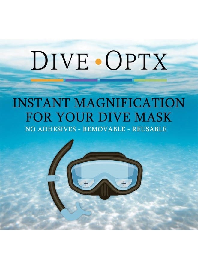 Calabria Hydrotac Dive OPTX 20/20 Stick On Bifocal Lenses +3.00 Scuba Mask Magnifying BiFocal Stickers Diving Swim Goggles - Image 4