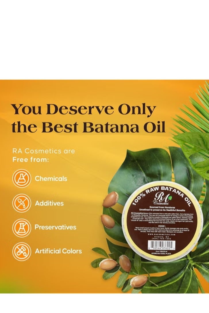 Ra cosmetics batana oil 100% Natural Unrefined Batana Hair Oil for Growth Repair & Strength 8 oz Nourishing Moisturizer for Damaged Hair - Image 3