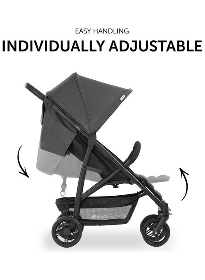hauck Pushchair Rapid 4, Stroller 25 Kg (22 Kg Child + 3 Kg Basket), Small Folding Stroller With Lying Postion, Height - Adjustable, Large Shopping Basket - Grey - Image 2