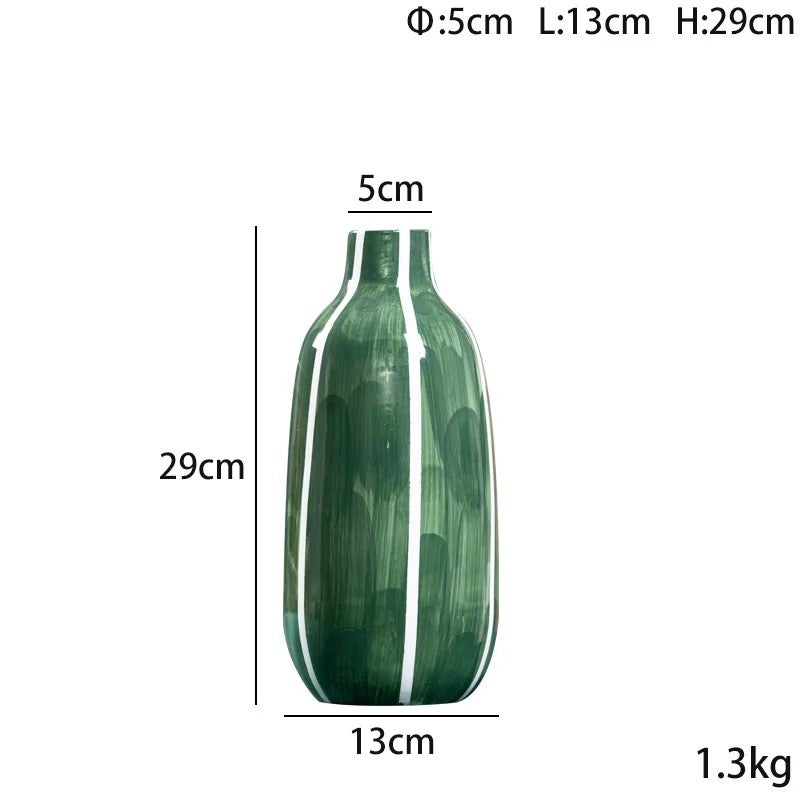 Bluejw Top Grade Simple Green Ceramic Vases - Set of 2 Round Matte Vases for Pampas Grass & Modern Home Decor - Image 4