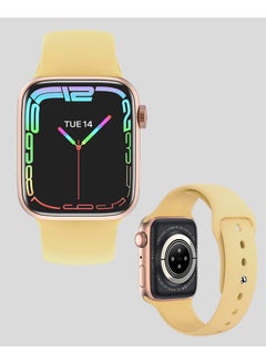 C idea 1.69 Inch 45MM Full Touch Smartwatch NFC Sleep Heart Rate Blood Pressure Monitoring Smart Wrist Wear Sports Activity Tracing Bluetooth(Gold)  - Image 1