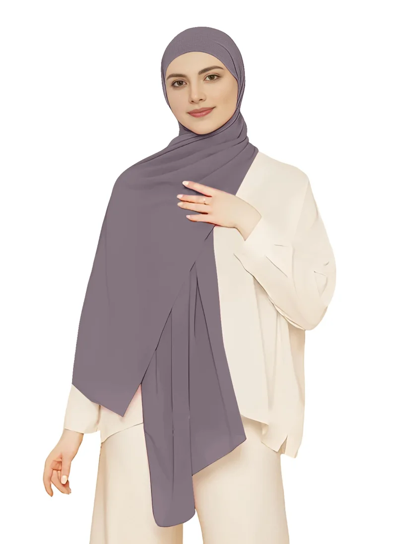 NUKHBAA Instant Hijab Wrap,Pullover Head Scarf with Tube Undercap Rocket Metallic color Hijab-HC6