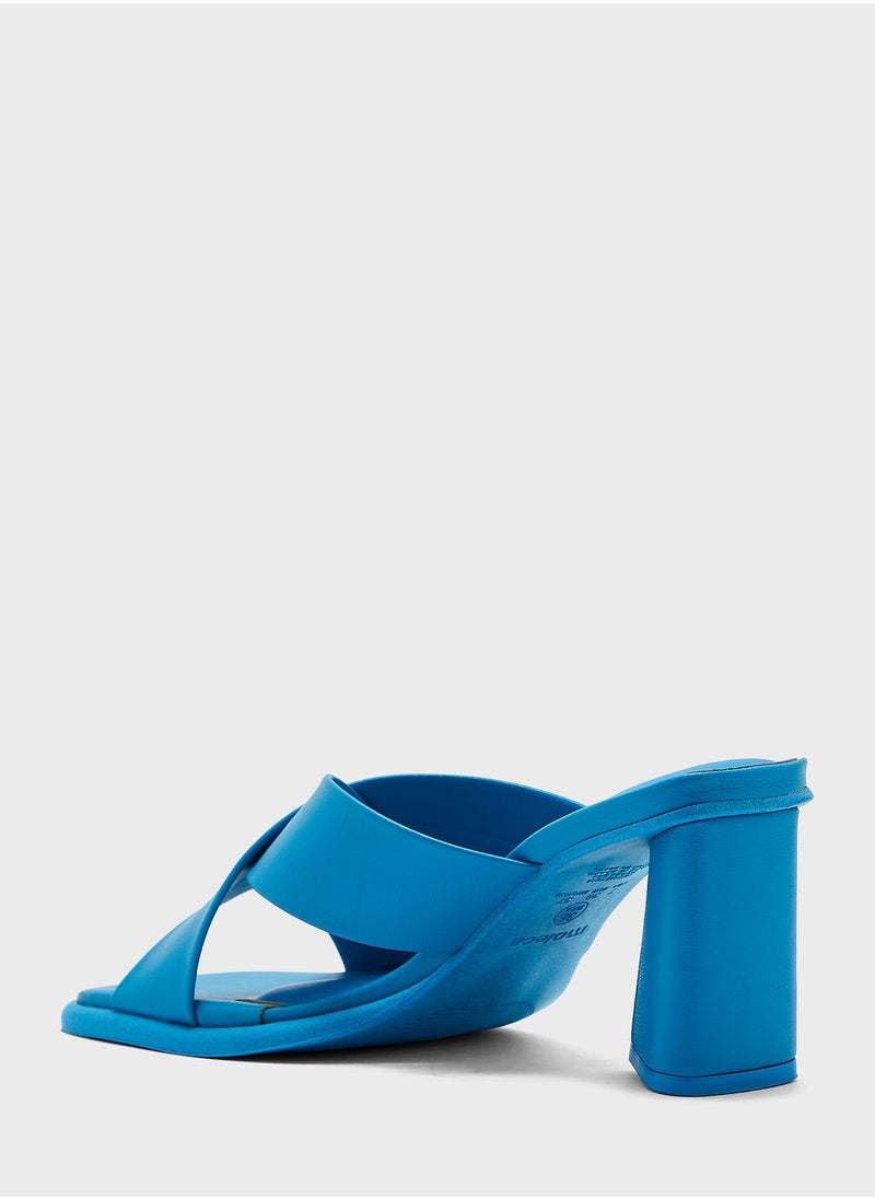 MOLECA - Slip On Mid Heel Sandals - Image 1