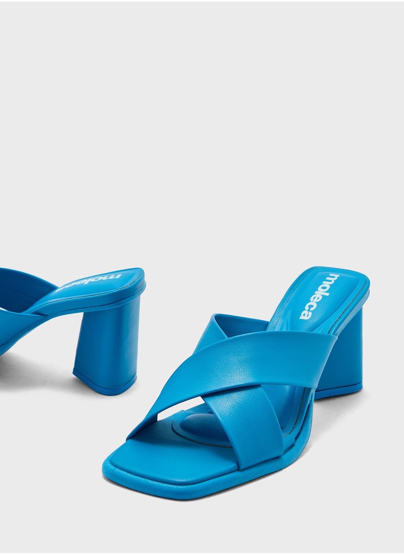 MOLECA - Slip On Mid Heel Sandals - Image 1