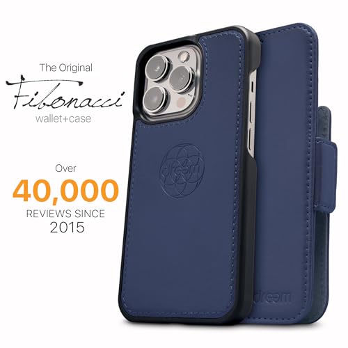Dreem Fibonacci Wallet Case for iPhone 13 Pro Max | 2-in-1 Detachable Vegan Leather Cover with Built-in Kick-Stand, RFID Blocking Card Holder, MagSafe Compatible[Royal] - Image 4
