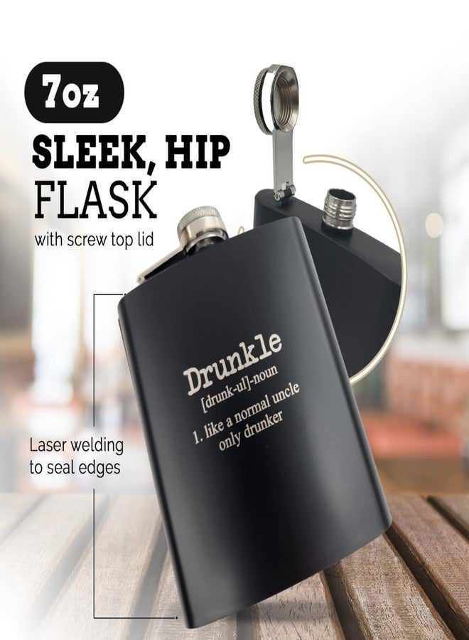 Pretty Inappropriate Drunkle Funny Flask, Funny Uncle Gifts from Niece, Fathers Day Uncle Gift, Cool Adult Brother Gifts, Brother in Law Presents, Uncles Flask for Men, Christmas, Birthday - Image 3