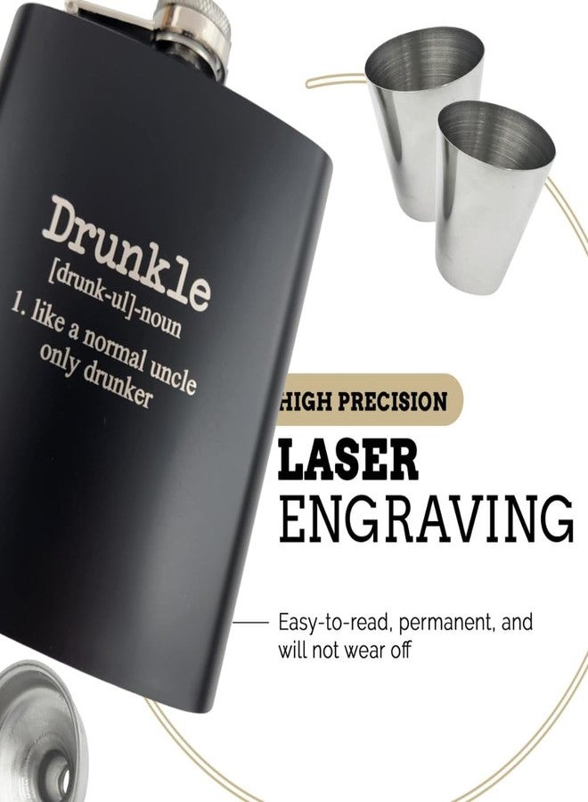 Pretty Inappropriate Drunkle Funny Flask, Funny Uncle Gifts from Niece, Fathers Day Uncle Gift, Cool Adult Brother Gifts, Brother in Law Presents, Uncles Flask for Men, Christmas, Birthday - Image 2