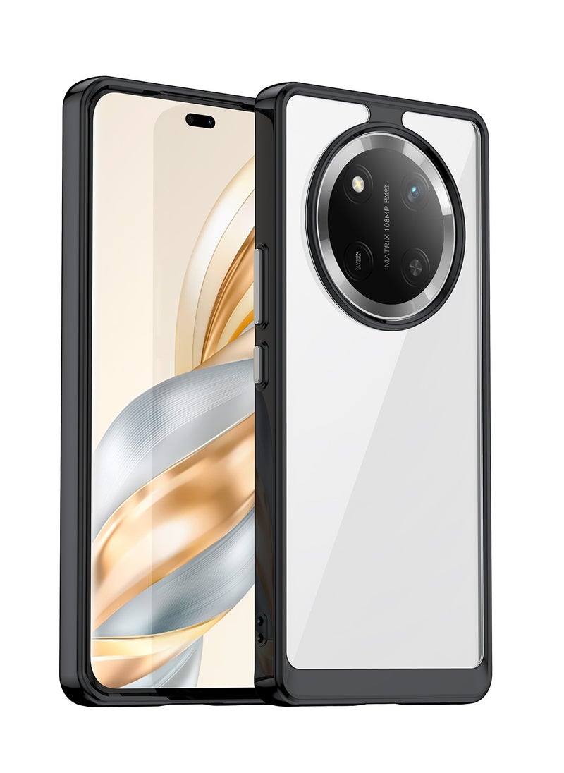 Generic for Honor X9c 5G Case Cover, High Quality Hard Backplane Soft Border Pure and Bright Comfortable Feel Cell Phone Protective Case for Honor X9c 5G, Black  - Image 1