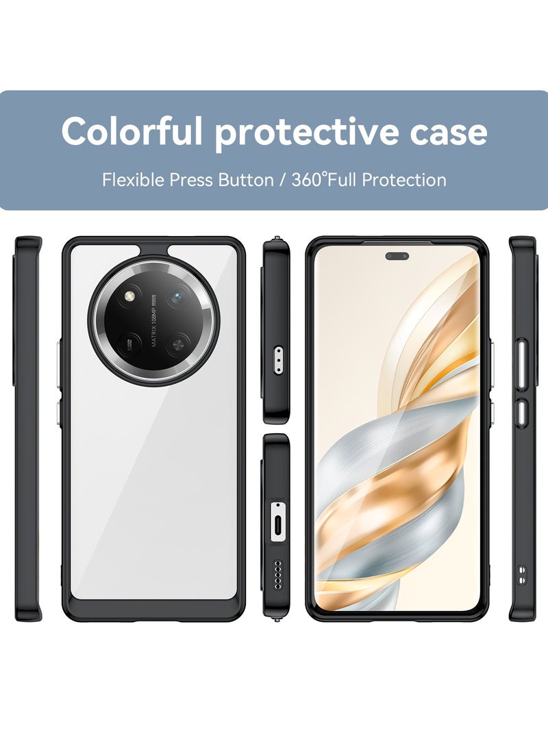 Generic for Honor X9c 5G Case Cover, High Quality Hard Backplane Soft Border Pure and Bright Comfortable Feel Cell Phone Protective Case for Honor X9c 5G, Black  - Image 2