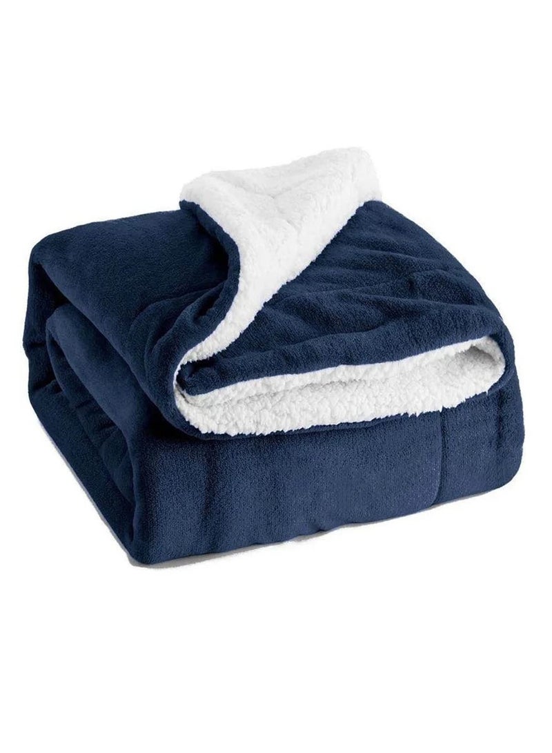  تي  جي  إتش بطانية شيربا حجم كينج توين رمي فخمة بطانية سرير فليس مزدوجة وجهين بطانية لامب دافئة وناعمة للسرير والأريكة والسفر - Image 1