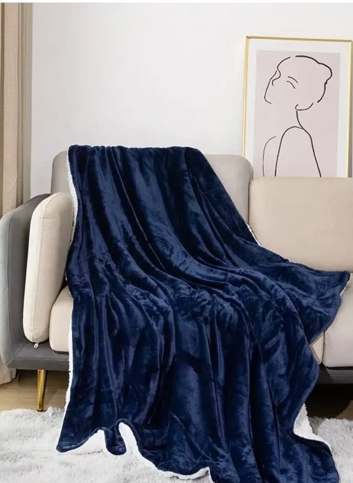  تي  جي  إتش بطانية شيربا حجم كينج توين رمي فخمة بطانية سرير فليس مزدوجة وجهين بطانية لامب دافئة وناعمة للسرير والأريكة والسفر - Image 2