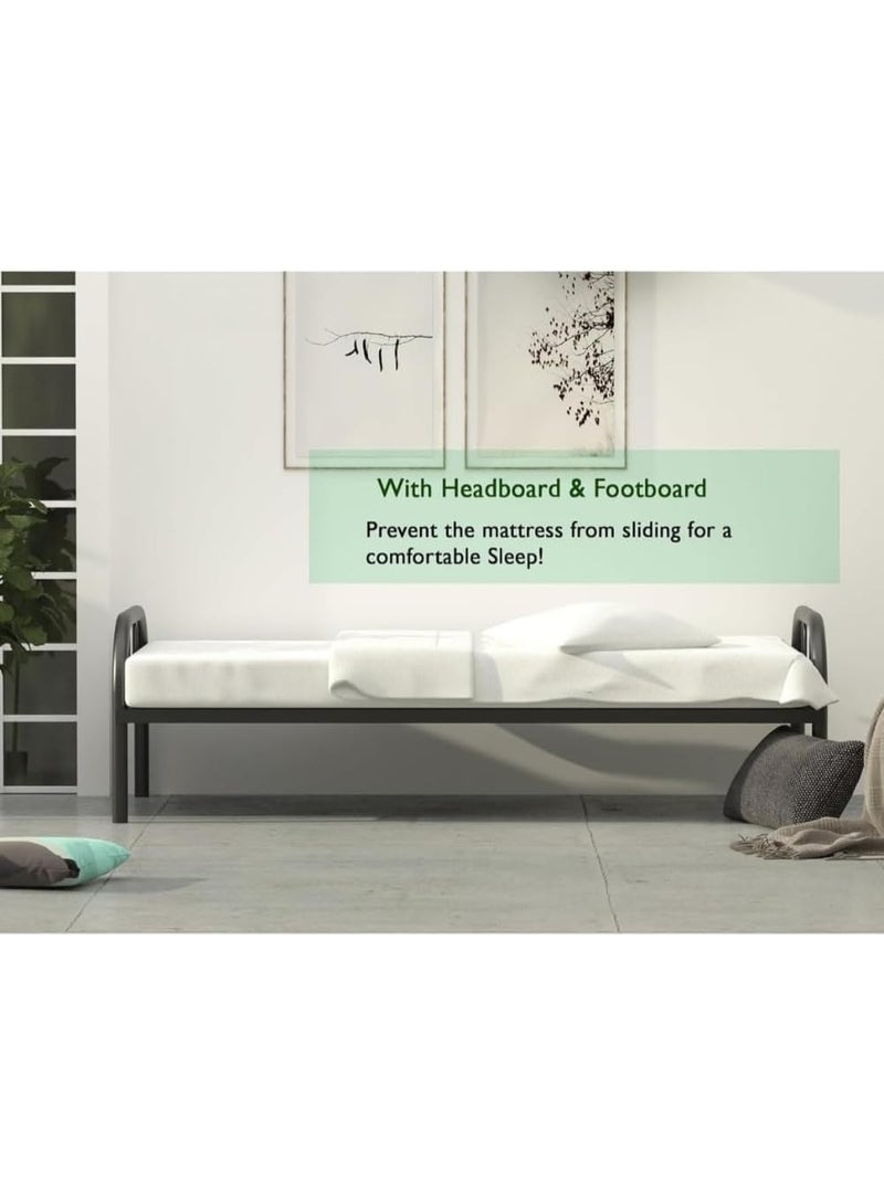 SUNLIT HOME إطار سرير معدني ثقيل للسرير الفردي، لغرفة النوم، غرفة المعيشة المنزلية، سهل النقل، إطار سرير معدني، الحجم 90x190 سم – متين وأنيق (بدون مرتبة) - Image 5