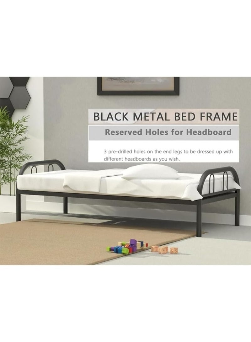 SUNLIT HOME إطار سرير معدني ثقيل للسرير الفردي، لغرفة النوم، غرفة المعيشة المنزلية، سهل النقل، إطار سرير معدني، الحجم 90x190 سم – متين وأنيق (بدون مرتبة) - Image 4