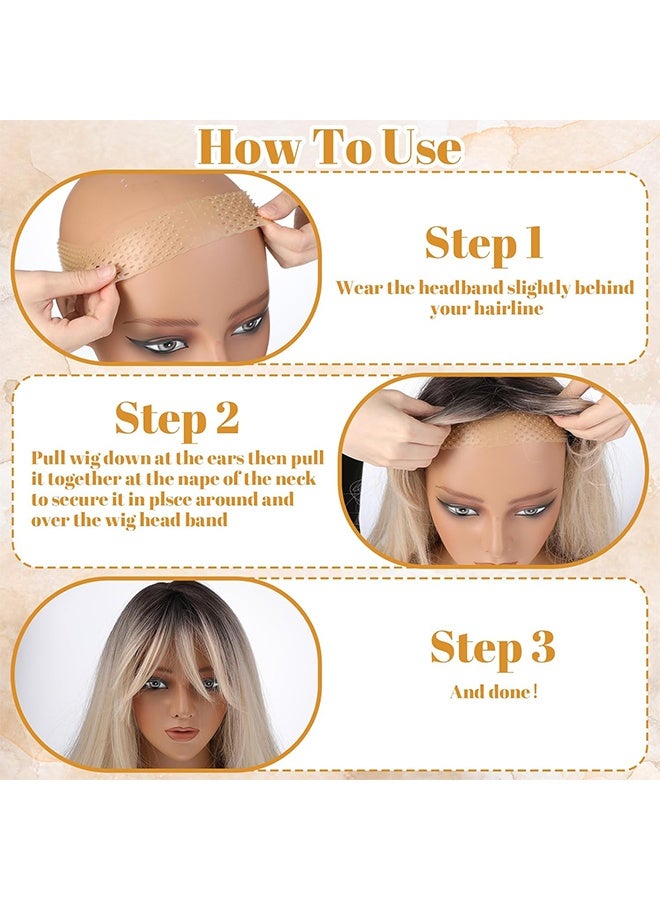 MXN 3 Pcs Silicone No Slip Wig Grip Band, Adjustable Wig Grip Headband Sweat-Proof Non Slip Wig Bands Seamless Wig Grip Band Strong Holder for Men Women Sports Yoga - Image 4