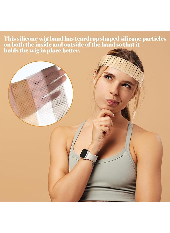MXN 3 Pcs Silicone No Slip Wig Grip Band, Adjustable Wig Grip Headband Sweat-Proof Non Slip Wig Bands Seamless Wig Grip Band Strong Holder for Men Women Sports Yoga - Image 3