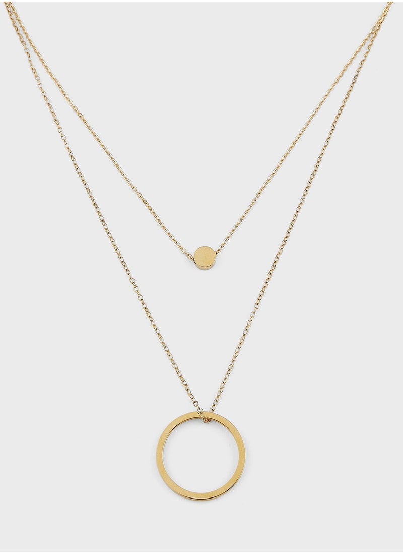 Lady Mauve LYRA DOUBLE OPEN CIRCLE PENDANT NECKLACE  - Image 2