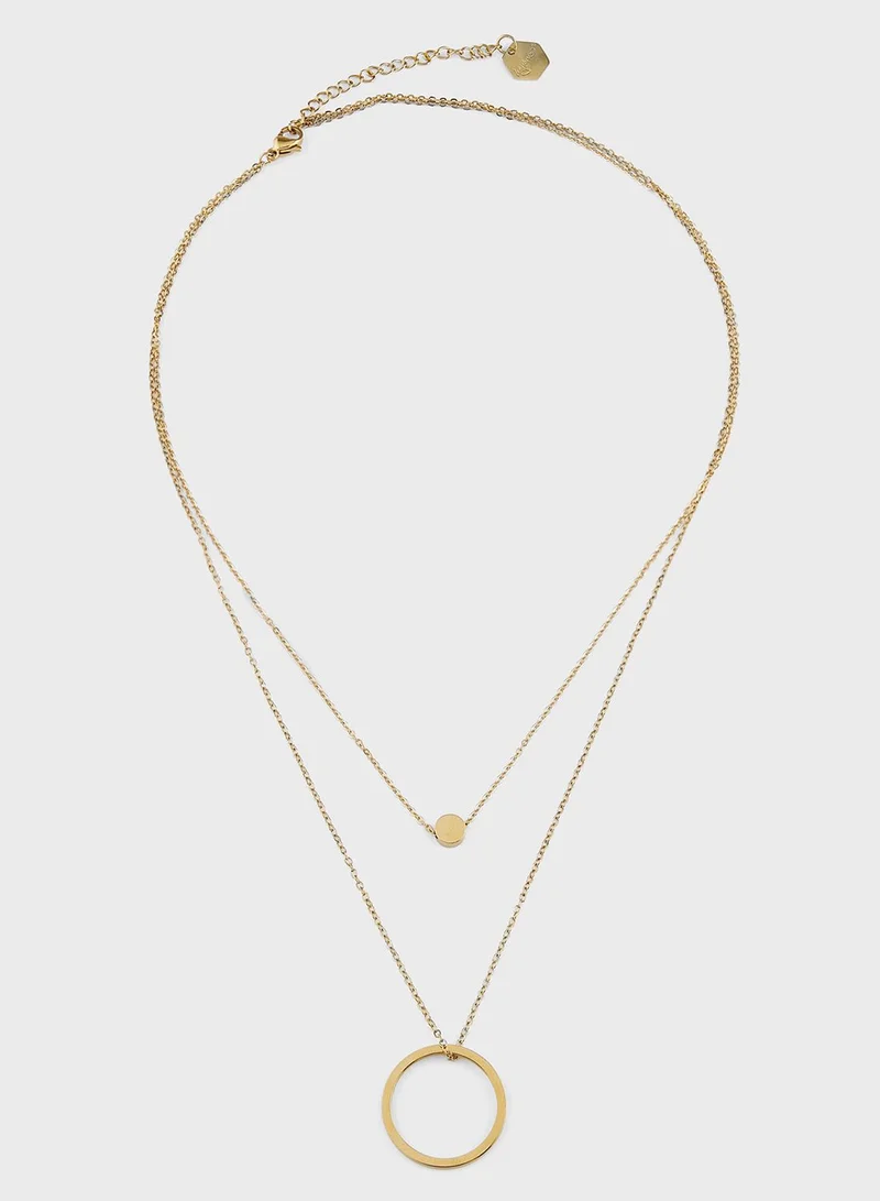 ليدي موف LYRA DOUBLE OPEN CIRCLE PENDANT NECKLACE
