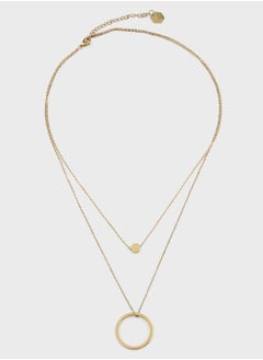 LYRA DOUBLE OPEN CIRCLE PENDANT NECKLACE
