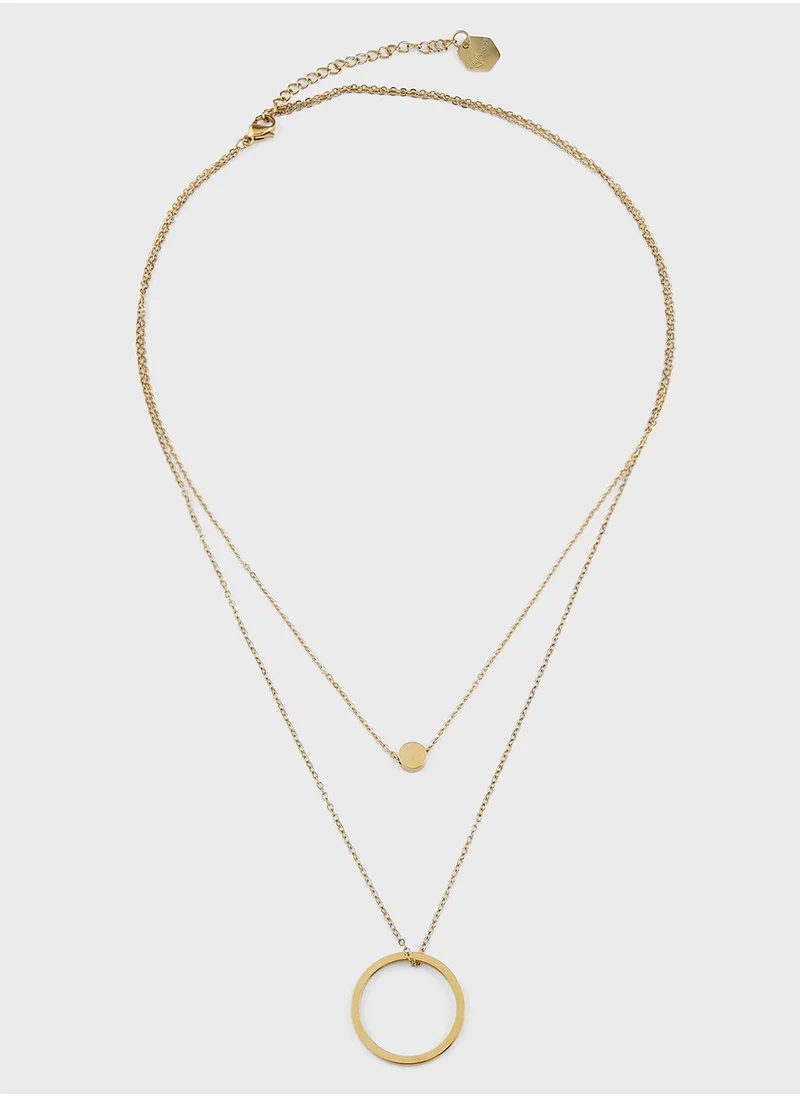 ليدي موف LYRA DOUBLE OPEN CIRCLE PENDANT NECKLACE