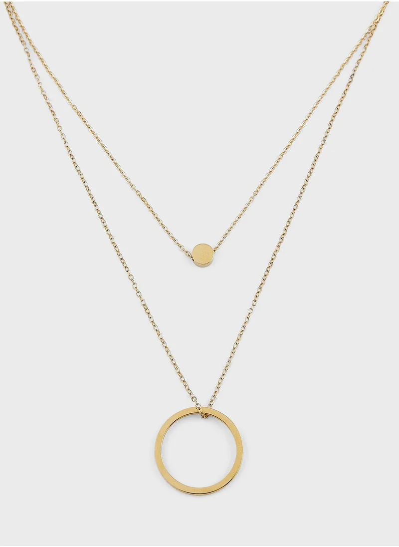 ليدي موف LYRA DOUBLE OPEN CIRCLE PENDANT NECKLACE