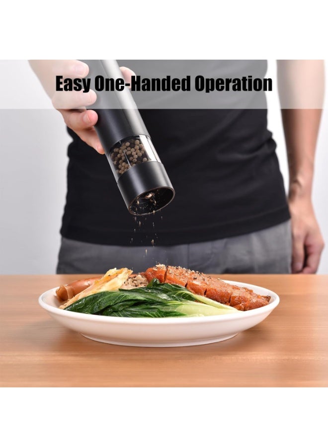 Telfun Electric Salt and Pepper Grinder Set-Rechargeable Salt and Pepper Mill Set All in One, Automatic Refillable Adjustable Coarseness Ceramic Grinder - Image 2