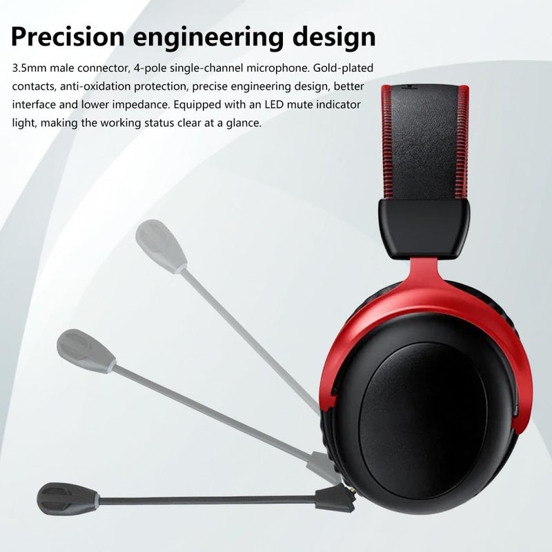 Gaming Headset Mic Replacement with LED Mute for HyperX Cloud Alpha Wireless and for Kingston HyperX Cloud II, Noise Cancelling Boom Mic for PS4 Xbox Series X/S - Image 3