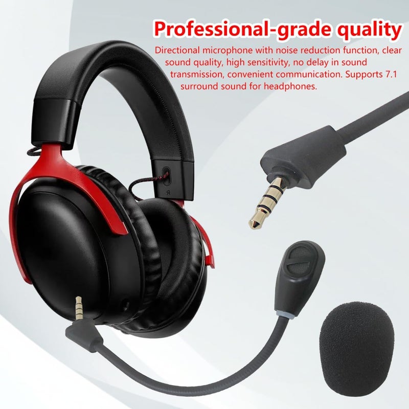 Gaming Headset Mic Replacement with LED Mute for HyperX Cloud Alpha Wireless and for Kingston HyperX Cloud II, Noise Cancelling Boom Mic for PS4 Xbox Series X/S - Image 2