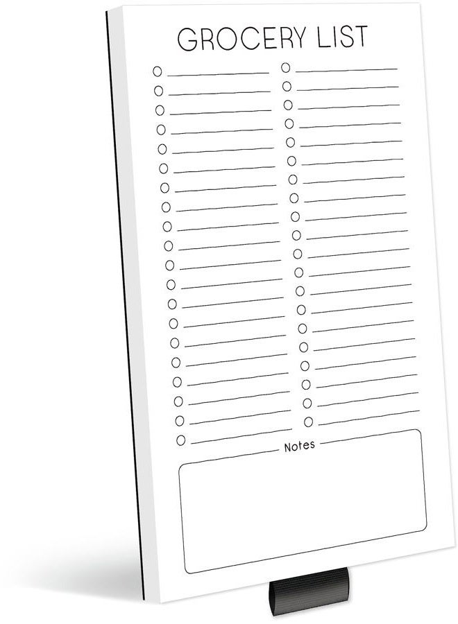 Evercio Grocery List Magnetic Notepad for Refrigerator | For Shopping Lists Minimalistic Memo Note Pad for Fridge | Office Gift for Coworkers Kitchen | 4.5x7.5 Inches, 50 Sheets - Image 1