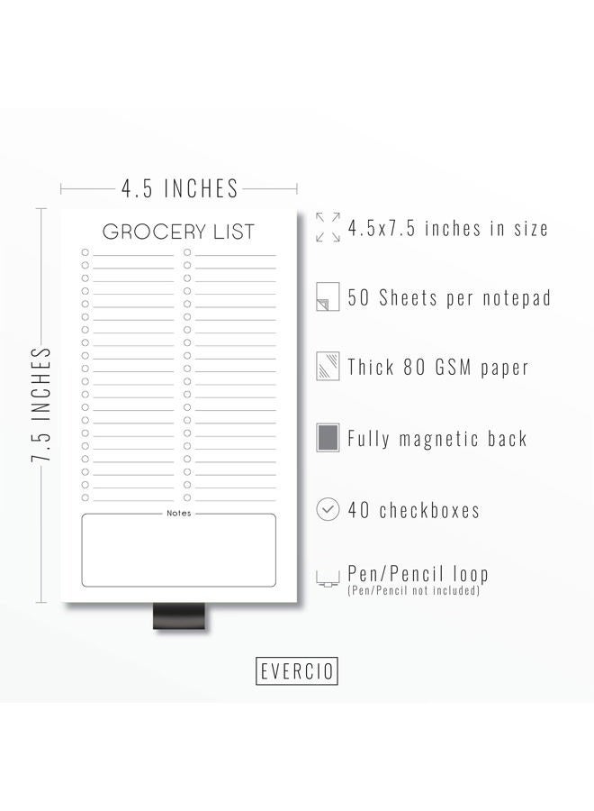 Evercio Grocery List Magnetic Notepad for Refrigerator | For Shopping Lists Minimalistic Memo Note Pad for Fridge | Office Gift for Coworkers Kitchen | 4.5x7.5 Inches, 50 Sheets - Image 3