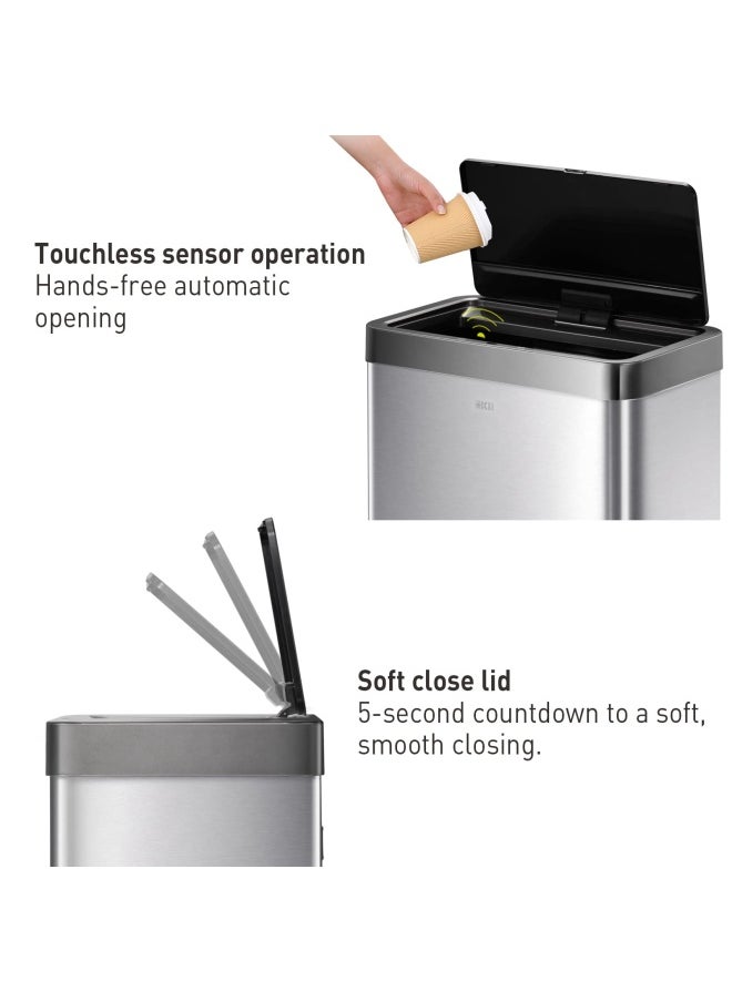 EKO Mirage X 80 Liter 21.1 Gallons Motion Sensor Trash can Brushed Stainless Steel  - Image 2