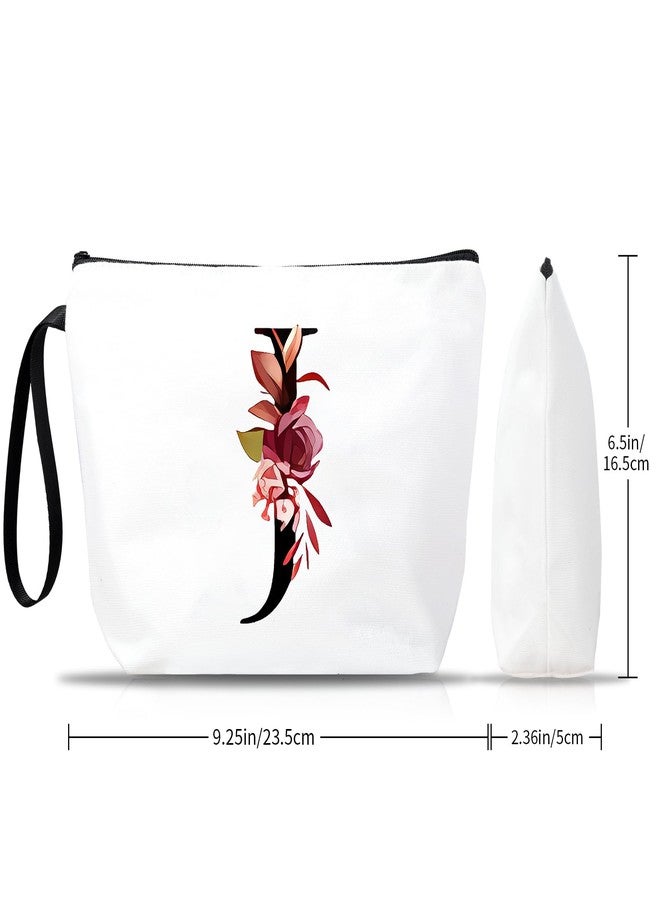 MSQ Initial Makeup Bag - Personalized Cosmetic Bag Custom Initial Monogram Small Travel Cosmetic Toiletry Bag, Birthday Gifts for Women, Bridesmaid, Letter J - Image 5